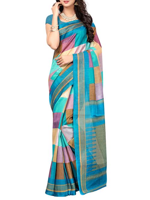 blue art silk mysore saree with blouse - 15094185 - Very Small Image - 1