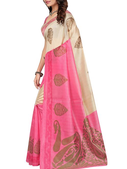 beige art silk mysore saree with blouse - 15094188 - Very Small Image - 1