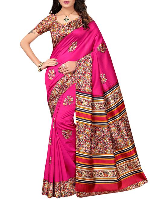 pink art silk mysore saree with blouse - 15094192 - Very Small Image - 1