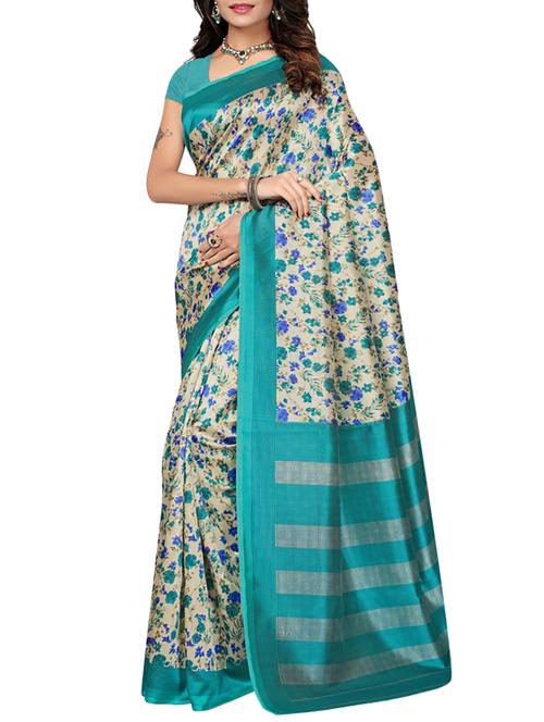 beige art silk mysore saree with blouse - 15094206 - Very Small Image - 1