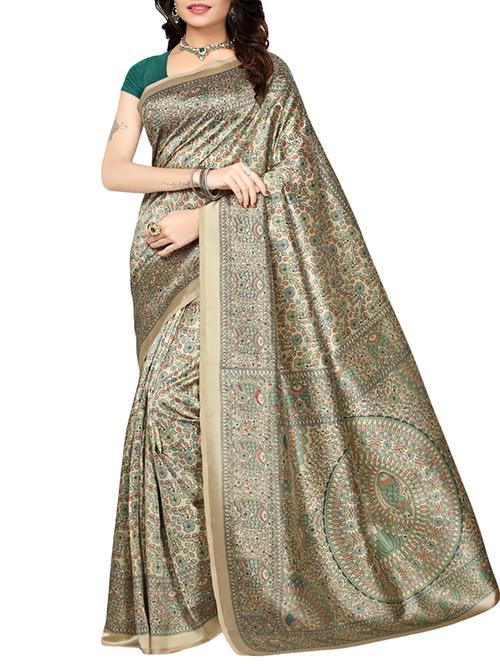 beige art silk mysore saree with blouse - 15094216 - Very Small Image - 1