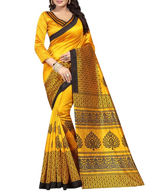 yellow art silk mysore saree with blouse - 15094255 - Very Small Image - 1
