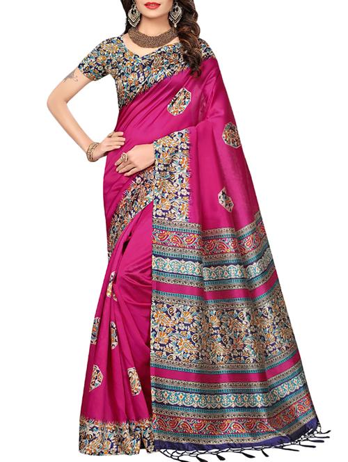 pink art silk mysore saree with blouse - 15094270 - Very Small Image - 1