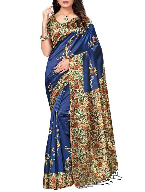 blue art silk mysore saree with blouse - 15094313 - Very Small Image - 1