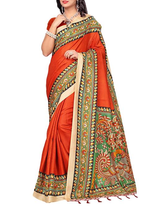 orange art silk mysore saree with blouse - 15094351 - Very Small Image - 1
