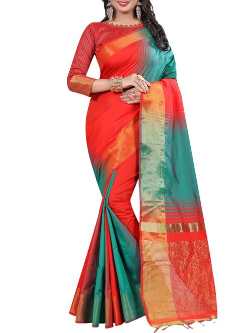 red art silk mysore saree with blouse - 15094378 - Very Small Image - 1