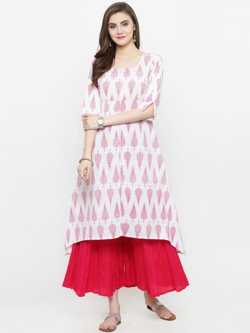 kaantha work kurta with plazzo set - 15095778 - Very Small Image - 1