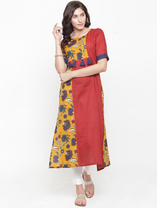kalamkari print kurta with pant set - 15095783 - Very Small Image - 1