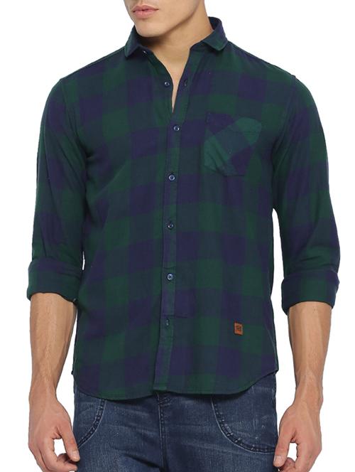 mens checks casual shirt - 15096086 - Very Small Image - 1