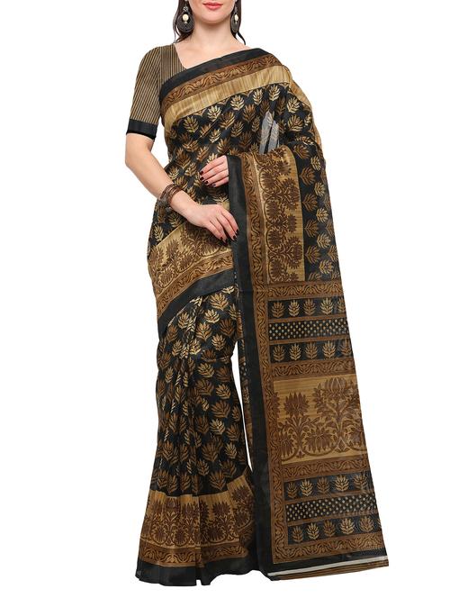black art silk bhagalpuri saree with blouse - 15097199 - Very Small Image - 1