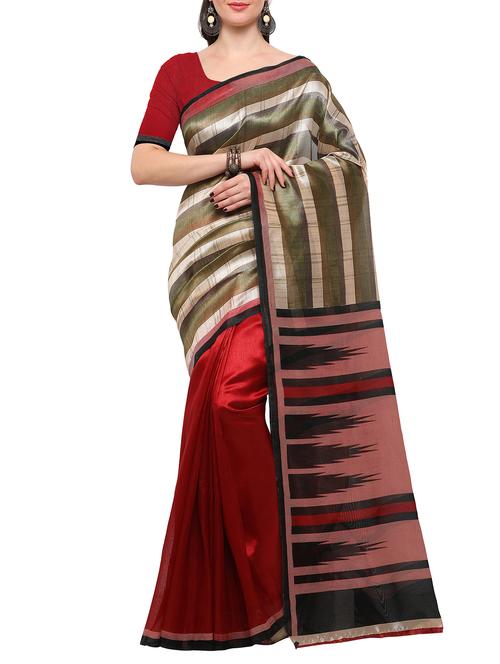 beige art silk bhagalpuri saree with blouse - 15097203 - Very Small Image - 1