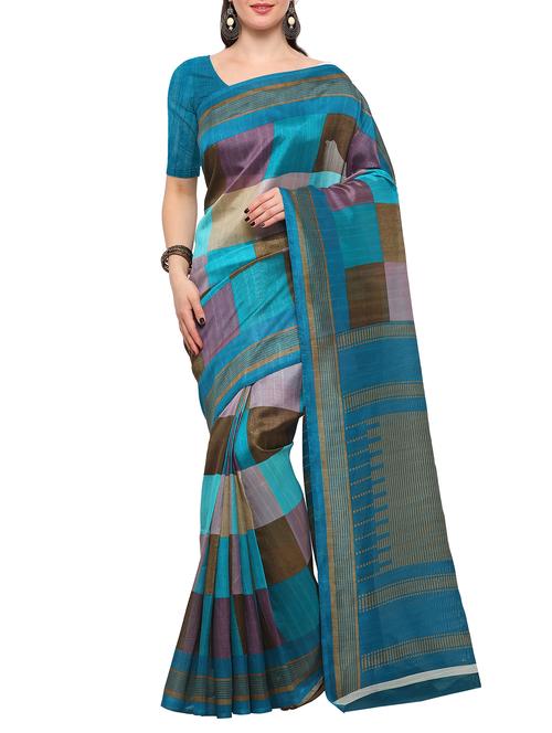 sky blue art silk bhagalpuri saree with blouse - 15097205 - Very Small Image - 1