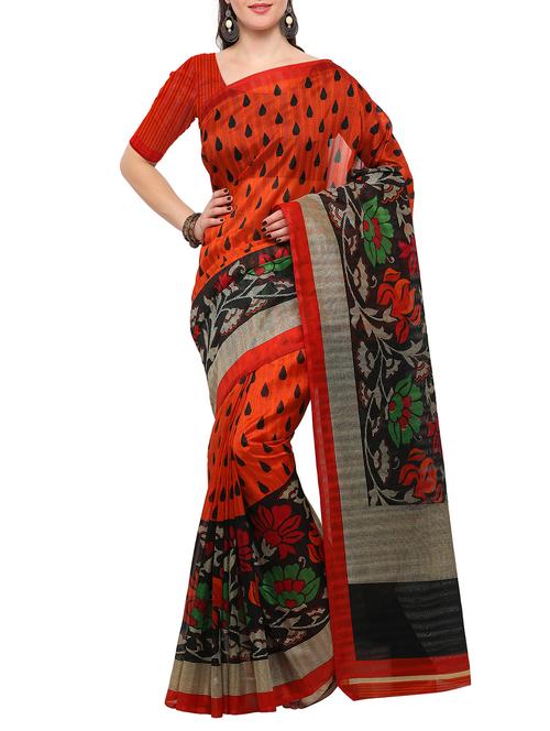 orange art silk bhagalpuri saree with blouse - 15097206 - Very Small Image - 1