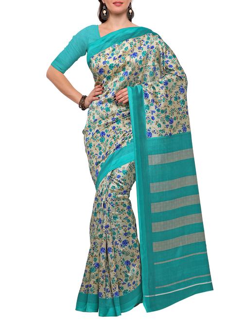 beige art silk bhagalpuri saree with blouse - 15097213 - Very Small Image - 1