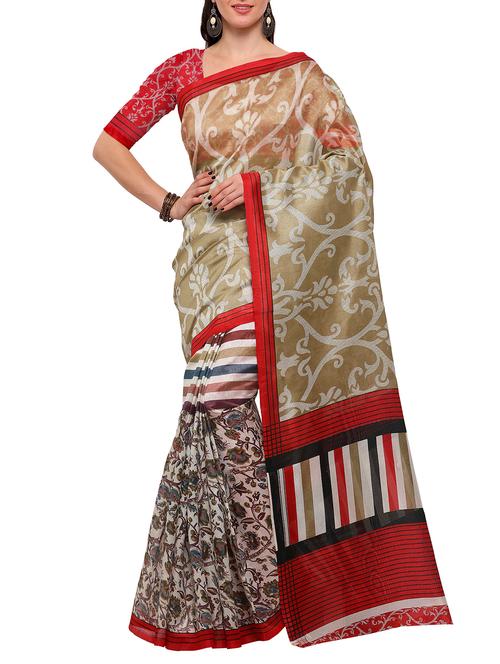 beige art silk bhagalpuri saree with blouse - 15097214 - Very Small Image - 1