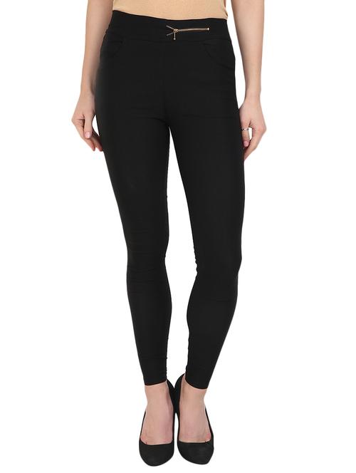 solid black cotton lycra jegging - 15097443 - Very Small Image - 1
