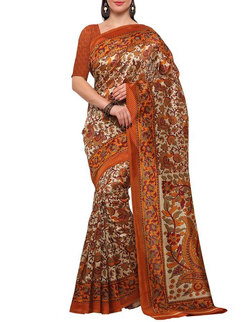 beige mysore silk saree with blouse - 15097516 - Very Small Image - 1