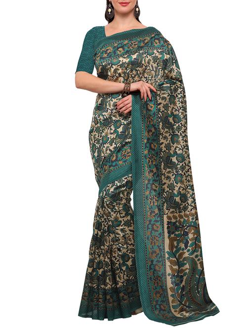 beige mysore silk saree - 15097517 - Very Small Image - 1
