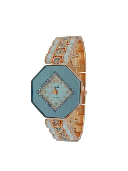 octagon analog dial watch with metal strap - 15098306 - Very Small Image - 1