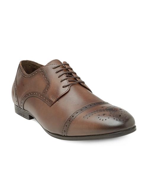 brown leather lace-up derbys - 15098644 - Very Small Image - 1