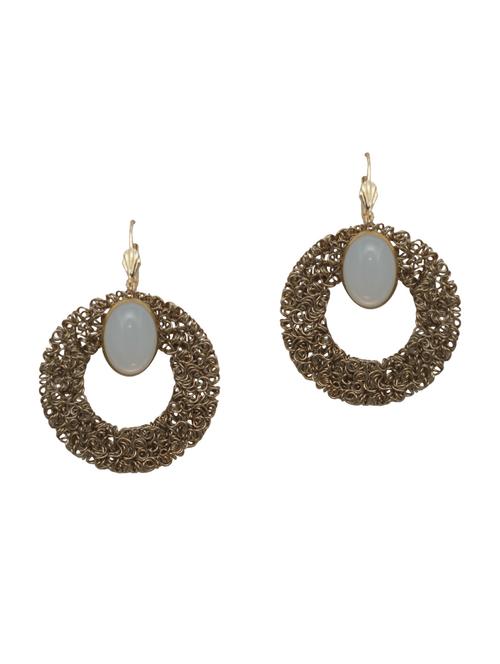 white metal drop earring - 15099604 - Very Small Image - 1