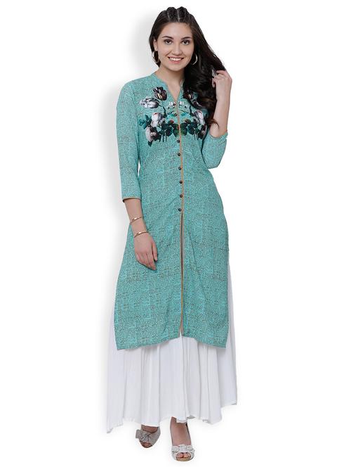 digital print straight kurta - 15099776 - Very Small Image - 1