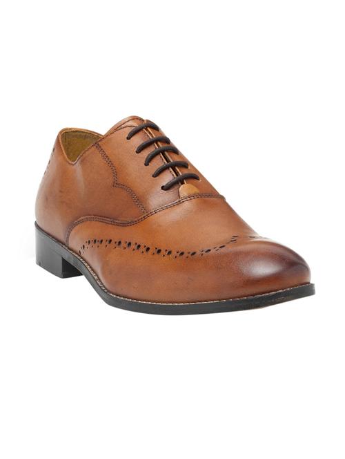 tan leather lace-up brouges - 15101047 - Very Small Image - 1