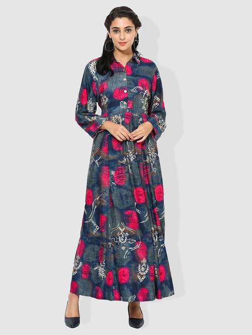 shirt collar flared kurta - 15101236 - Very Small Image - 1