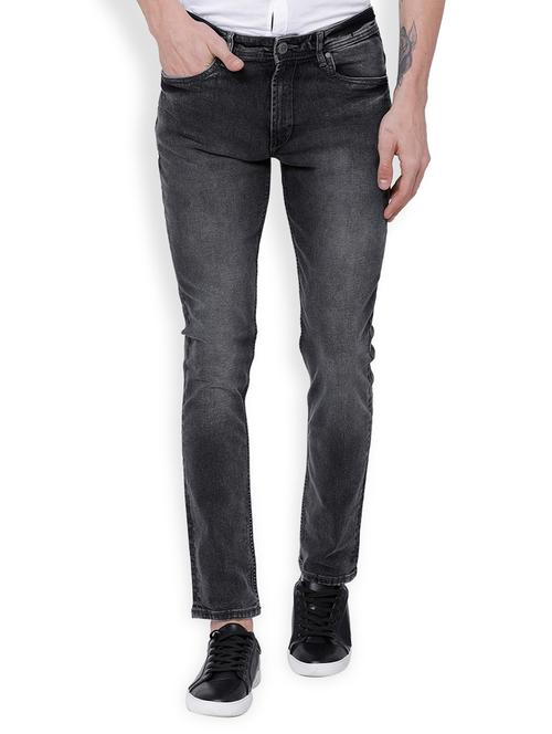 grey cotton blend washed jeans - 15101443 - Very Small Image - 1