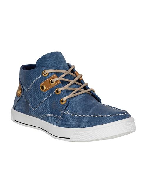 blue denim lace up sneaker - 15101776 - Very Small Image - 1