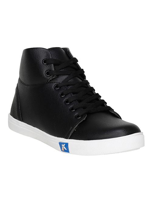 black leatherette lace up sneaker - 15101778 - Very Small Image - 1