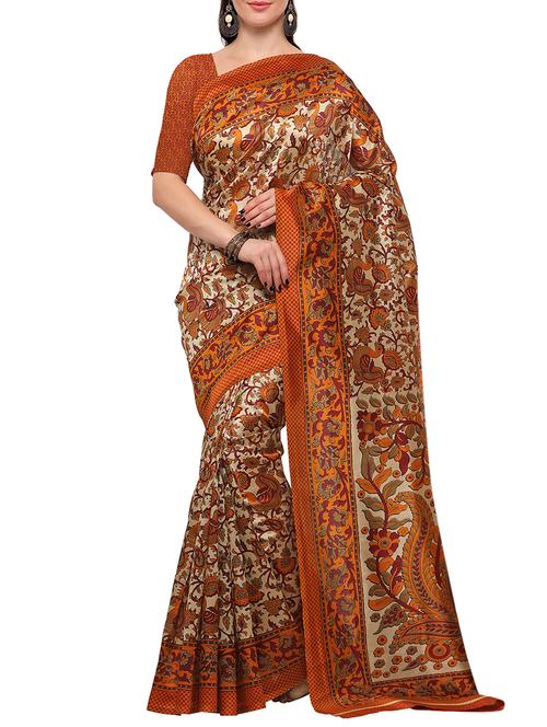 beige mysore silk saree with blouse - 15102010 - Very Small Image - 1