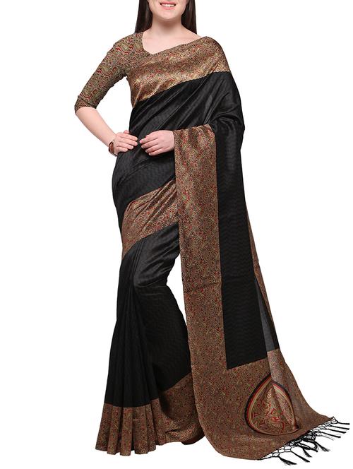 black silk mysore saree with blouse - 15102021 - Very Small Image - 1