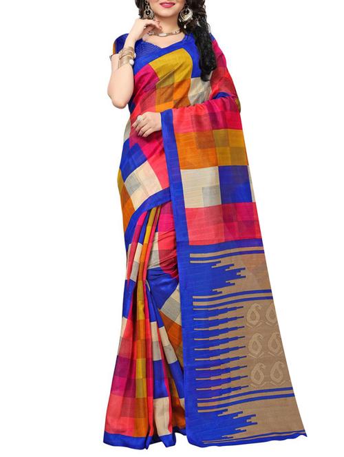 blue bhagalpuri saree with blouse - 15102115 - Very Small Image - 1