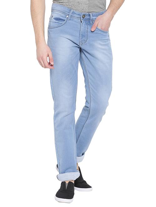 light blue cotton blend jeans - 15102220 - Very Small Image - 1