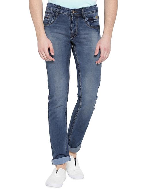light blue cotton blend jeans - 15102222 - Very Small Image - 1