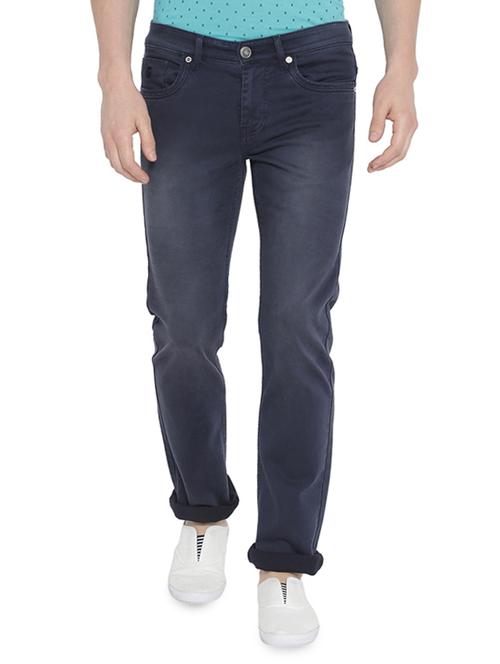 blue cotton blend plain jeans - 15102232 - Very Small Image - 1