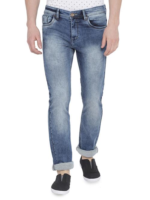 light blue cotton blend plain jeans - 15102236 - Very Small Image - 1