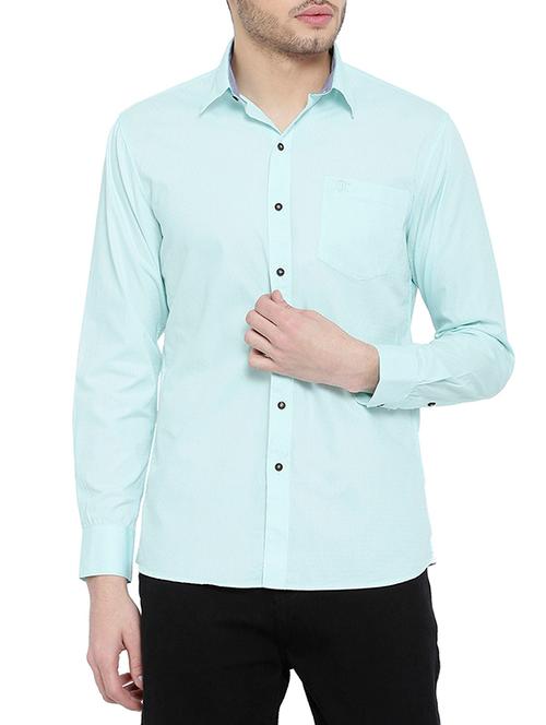 blue cotton casual shirt - 15102253 - Very Small Image - 1