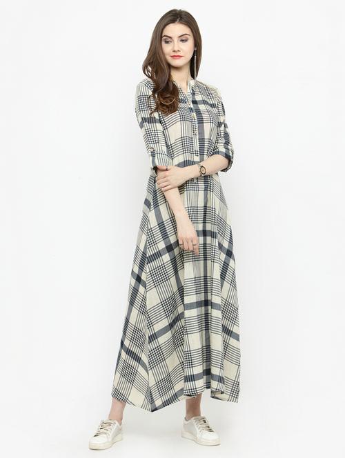 checkered kurta with pant set - 15104139 - Very Small Image - 1