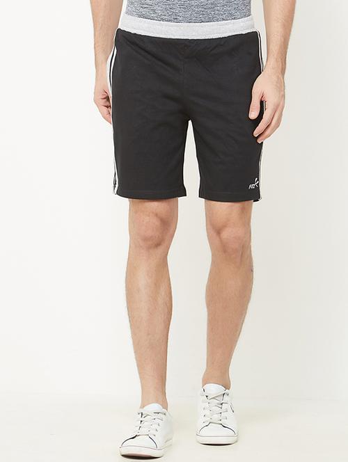 black cotton blend shorts - 15104286 - Very Small Image - 1
