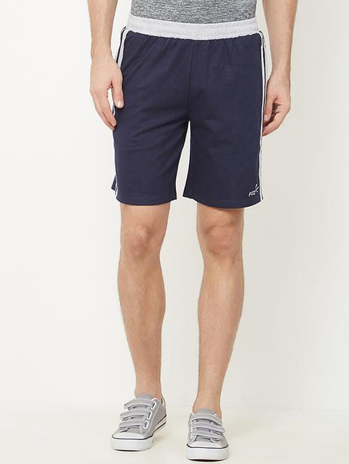 navy blue cotton blend shorts - 15104287 - Very Small Image - 1