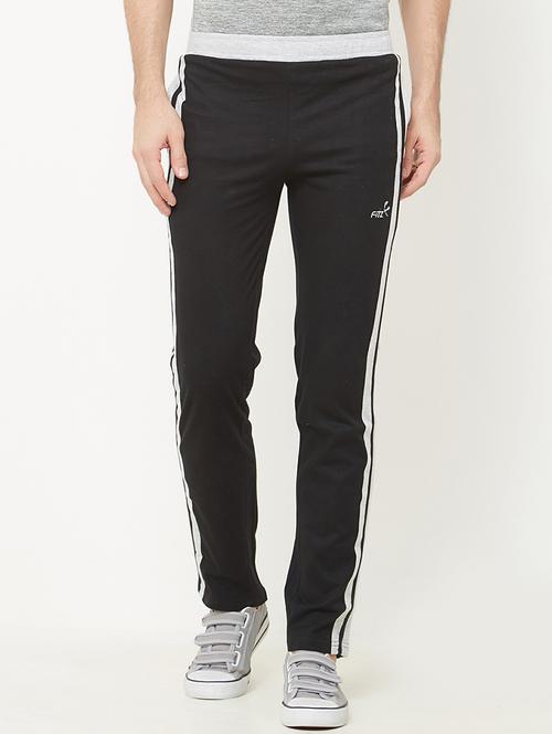 black cotton full length track pant - 15104308 - Very Small Image - 1