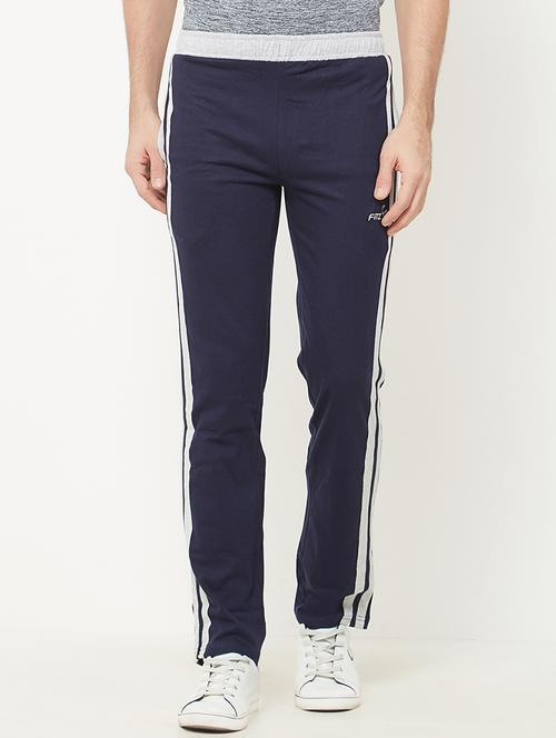 navy blue cotton full length track pant - 15104309 - Very Small Image - 1