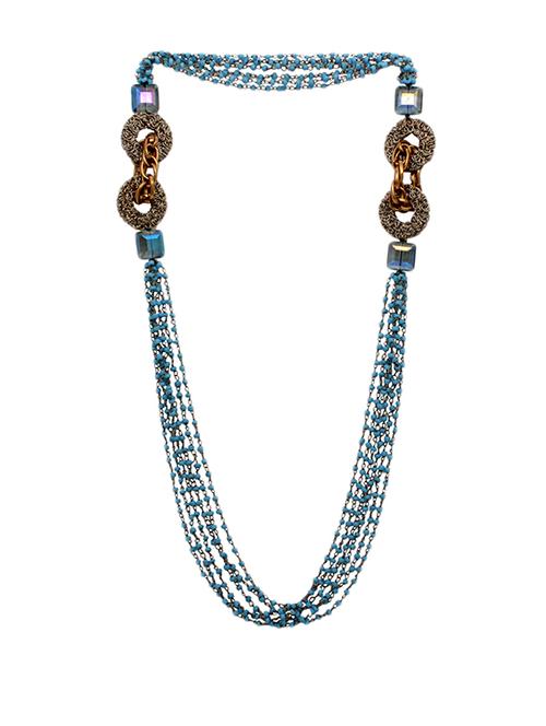 blue metal long necklace - 15105156 - Very Small Image - 1
