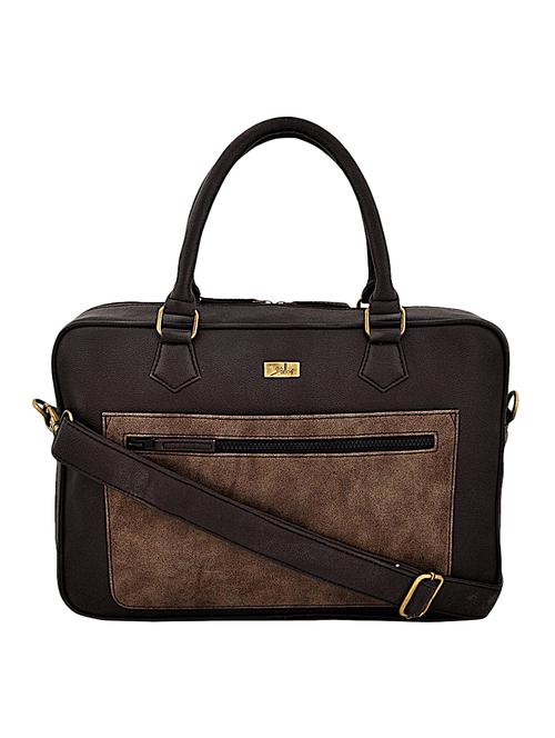 brown leatherette laptop bag - 15105160 - Very Small Image - 1