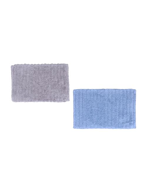 value ribbed cotton mat set of 2, 830 gsm, (grey and blue) - 15106296 - Very Small Image - 1