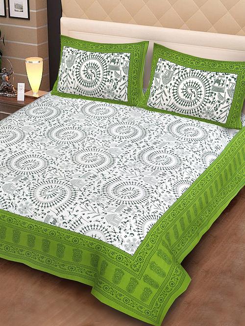 cotton double bedsheet with 2 pillow covers - 15112633 - Very Small Image - 1