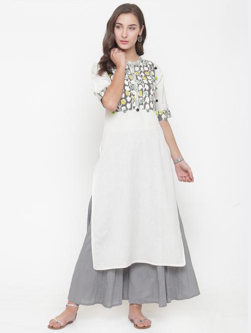 printed patch kurta palazzo set - 15112687 - Very Small Image - 1
