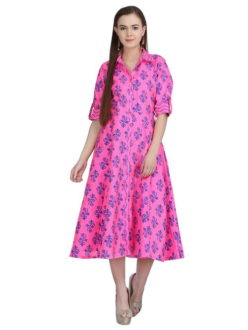 fit & flare button down dress - 15113264 - Very Small Image - 1